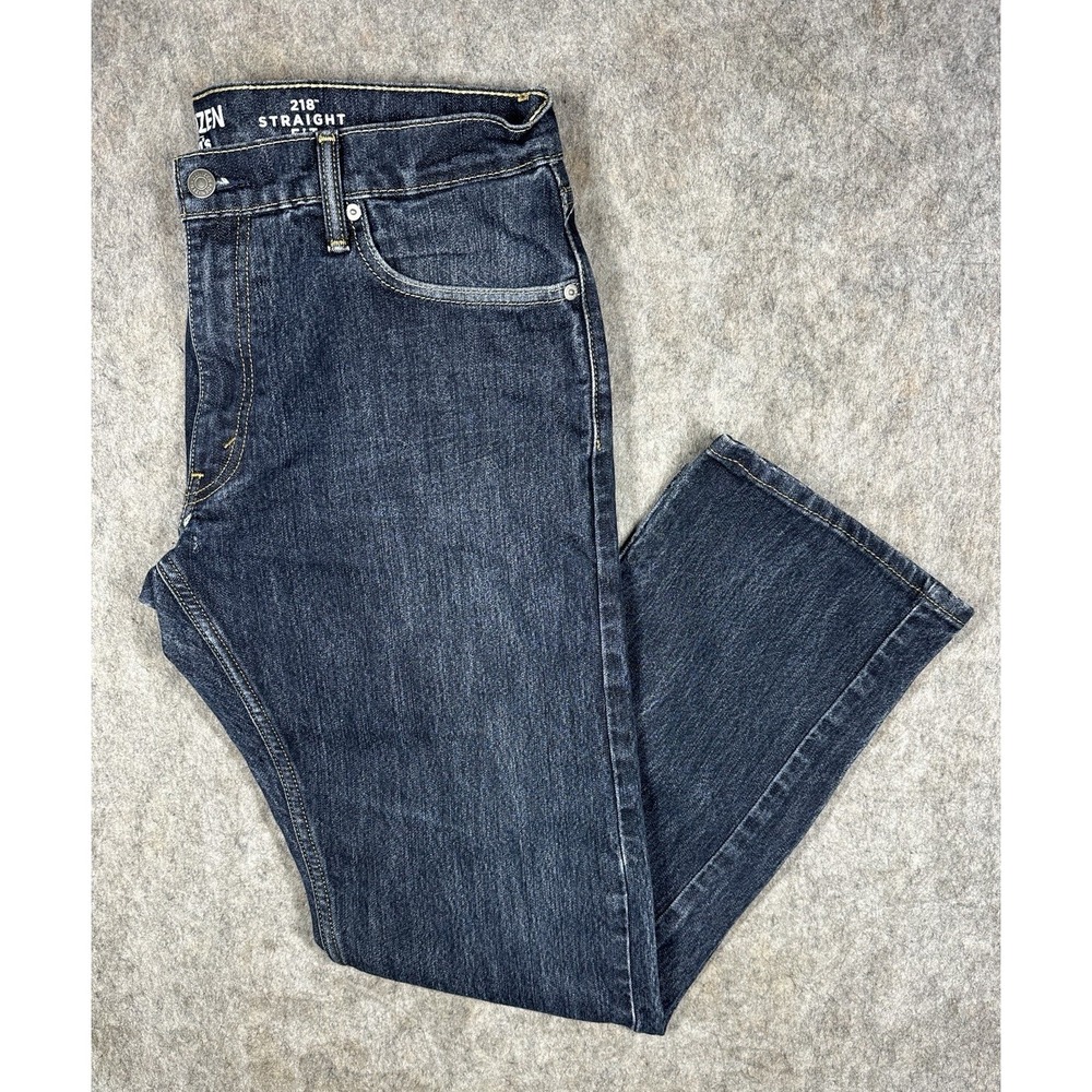 Denizen From Levis 218 Jeans Mens 34x32 Straight Fit Stretch Dark Wash Denim